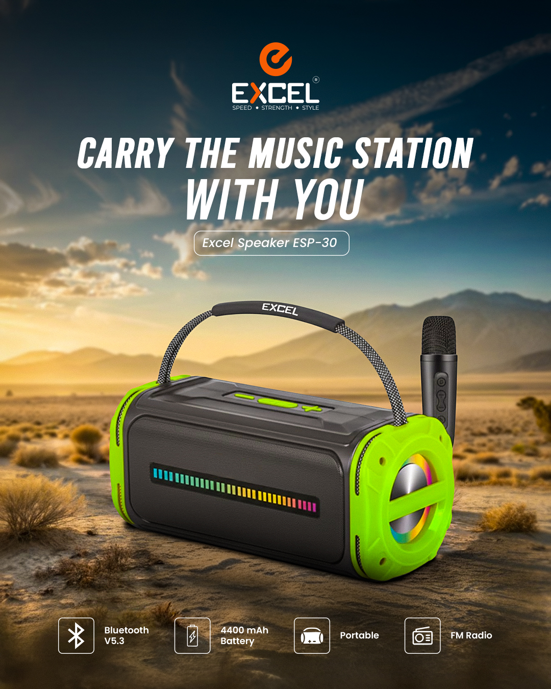 Excel ESP-30 30W 4400mAh Portable Speaker - Image 7